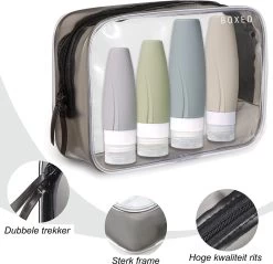 Boxed Reisflesjes Met Etui - Reisset - Verschillende Maten - Siliconen Navulbare Reisflacons - Reis Toilettas - Vliegtuig Handbagage -Lichaamsverzorging 1200x1162 4