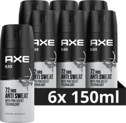 Axe Black Anti-transpirant Spray - 6 X 150 Ml - Voordeelverpakking