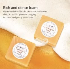 LIYALAN | Turmeric Soap | Kurkuma Zeep | 100% Natuurlijk | Gezichtsreiniging | Lichaamsreiniging | Body Wash | Handzeep | Douchezeep -Lichaamsverzorging 1200x1169 1