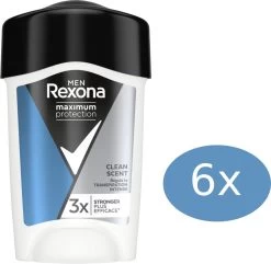 Rexona Deodorant Stick Men Maximum Protection Clean Scent - Deodorant - 6x 45 Ml - Voordeelverpakking -Lichaamsverzorging 1200x1172 1