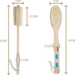 Blubs® – Houten Badborstel – Dry Brush – Rug Scrubber – Lichaamsborstel – Rugborstel Douche Met Steel – Huidborstel – Rugborstel Hout – Houten Badborstel Met Steel – Doucheborstel Met Steel – Houten Borstel – Droogborstel – Massage – Blauw -Lichaamsverzorging 1200x1194 5