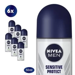 NIVEA MEN Sensitive Protect - 6 X 50 Ml - Voordeelverpakking - Deodorant Roller
