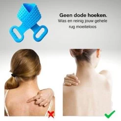 Merkloos Rug Scrubber - Doucheborstel - Lange Lichaamsborstel - Dubbelzijdig Design - 70CM - Rugborstel - Krabber - Douche - Bad - Badborstel - Rug Krabber Siliconen - Massage Borstel - Bath Towel - Back Scrubber - -Lichaamsverzorging 1200x1200 394