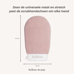 Helioux® Exfoliating Glove - Scrub Handschoen Washand - Voor Lichaam & Gezicht - Verwijderen Van Dode Huidcellen Of Zelfbruiner - Roze - Pink -Lichaamsverzorging 1200x1200 427