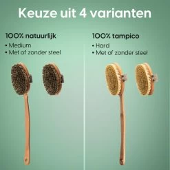 100% Vegan Lichaamsborstel Met Lange Afneembare Steel - Rugborstel/Badborstel/Doucheborstel - Dry Brushing Huidborstel - Droogborstel - Douche -Lichaamsverzorging 1200x1200 456