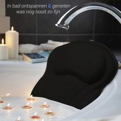 TIGIOO Luxe Home Spa Badkussen Small - Zwart Kussen Voor In Bad - Met 6 Zuignappen - Extra Comfort -Lichaamsverzorging 1200x1200 474