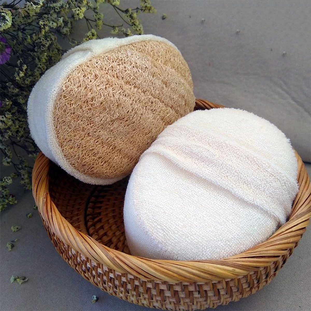 Merkloos Luxe Katoen En Loofah Naturel Douche Spons - Scrub - Massage - 100% Duurzaam - Badspons - Eco 5 Merkloos Luxe Katoen En Loofah Naturel Douche Spons - Scrub - Massage - 100% Duurzaam - Badspons - Eco - Afbeelding 5