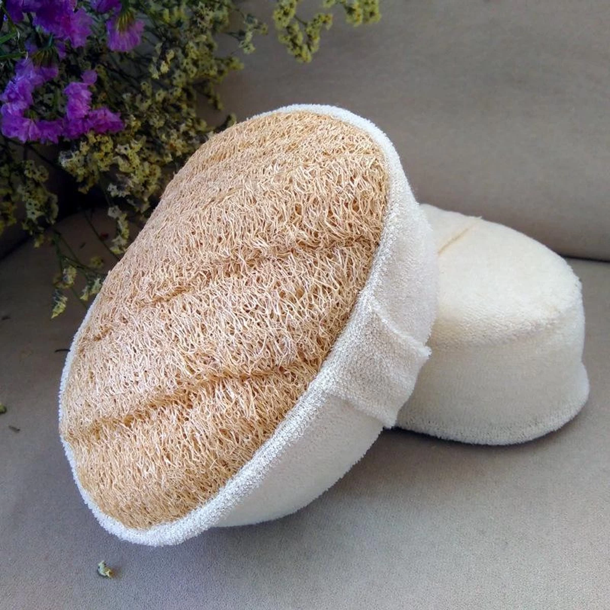 Merkloos Luxe Katoen En Loofah Naturel Douche Spons - Scrub - Massage - 100% Duurzaam - Badspons - Eco 6 Merkloos Luxe Katoen En Loofah Naturel Douche Spons - Scrub - Massage - 100% Duurzaam - Badspons - Eco - Afbeelding 6