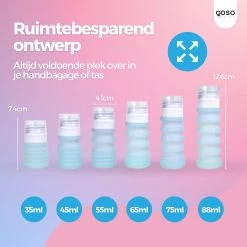 QOSO Reisflesjes Set 8-Delig | Reisflesjes Handbagage Opvouwbaar | Mini Shampoo & Reispotjes Hervulbaar Klein | Reisflesjes 100ml In 4 Kleuren | Navulbare Reisflesjes In Een Reisset -Lichaamsverzorging 1200x1200 492