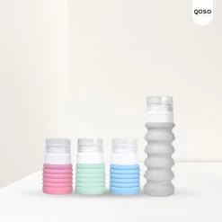 QOSO Reisflesjes Set 8-Delig | Reisflesjes Handbagage Opvouwbaar | Mini Shampoo & Reispotjes Hervulbaar Klein | Reisflesjes 100ml In 4 Kleuren | Navulbare Reisflesjes In Een Reisset -Lichaamsverzorging 1200x1200 493