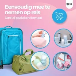 QOSO Reisflesjes Set 8-Delig | Reisflesjes Handbagage Opvouwbaar | Mini Shampoo & Reispotjes Hervulbaar Klein | Reisflesjes 100ml In 4 Kleuren | Navulbare Reisflesjes In Een Reisset -Lichaamsverzorging 1200x1200 495