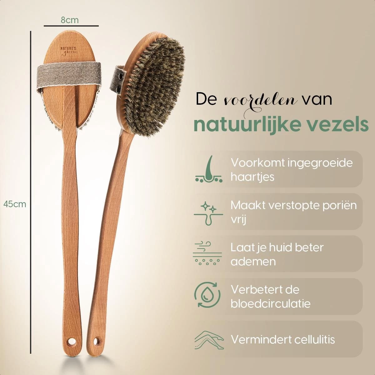 100% Natuurlijke Lichaamsborstel Met Lange Afneembare Steel - Rugborstel Badborstel Doucheborstel - Dry Brushing Huidborstel - Droogborstel - Douche 4 100% Natuurlijke Lichaamsborstel Met Lange Afneembare Steel - Rugborstel Badborstel Doucheborstel - Dry Brushing Huidborstel - Droogborstel - Douche - Afbeelding 4