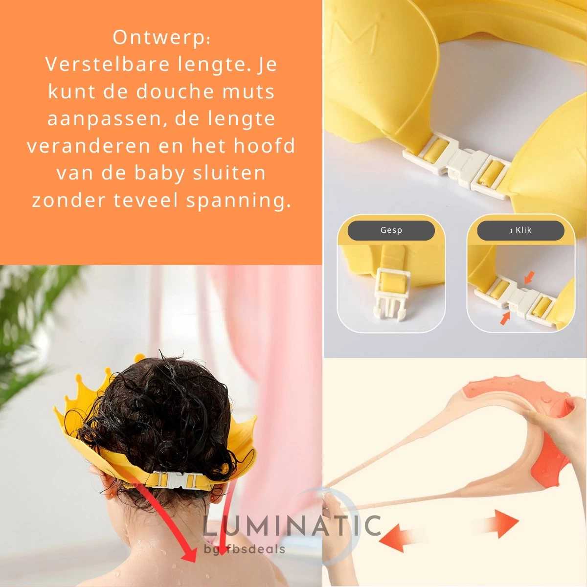 Baby Douchemuts - Baby Douche Kapje - Douchekapje Kind - Baby Douche Hoed - Badmuts Kinderen - Baby Douche Cap - Badmuts Kind - Shower Cap - Douche Muts | Luminatic® | Geel 2 Baby Douchemuts - Baby Douche Kapje - Douchekapje Kind - Baby Douche Hoed - Badmuts Kinderen - Baby Douche Cap - Badmuts Kind - Shower Cap - Douche Muts | Luminatic® | Geel - Afbeelding 2