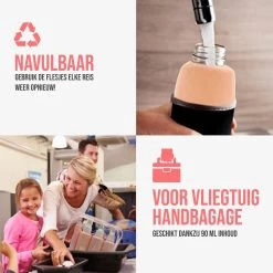 Reisflesjes Set 9-delig - Reisset - Reisflesjes Handbagage - Reis Toilettas - Reisflacons - Vliegtuig - Navulbare Reisflesjes - Roze -Lichaamsverzorging 1200x1200 527