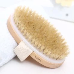 Simia™ Dry Brushing Huidborstel Met Natuurlijke Haren - Huidverbetering - Anti Cellulitis Brush - Lichaamsborstel - Droogborstel
