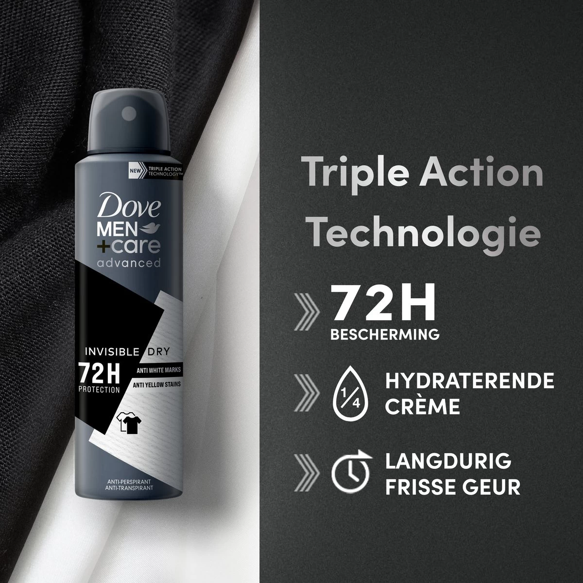 Dove Men+Care Advanced Invisible Dry Anti-Transpirant Deodorant Spray - 6 X 150 Ml - Voordeelverpakking 4 Dove Men+Care Advanced Invisible Dry Anti-Transpirant Deodorant Spray - 6 X 150 Ml - Voordeelverpakking - Afbeelding 4