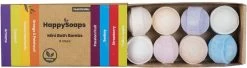 HappySoaps Mini Bath Bombs - Tropical Fruits - 8 Bruisballen In Verschillende Tropische Geuren - 100% Plasticvrij, Vegan & Natuurlijk -Lichaamsverzorging 1200x331