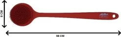 Blubs® – Badborstel – Dry Brush – Rug Scrubber – Lichaamsborstel – Rugborstel Douche Met Steel – Huidborstel – Rugborstel Kunststof – Badborstel Met Steel – Doucheborstel Met Steel – Siliconen Borstel – Droogborstel – Massage – Rood -Lichaamsverzorging 1200x371