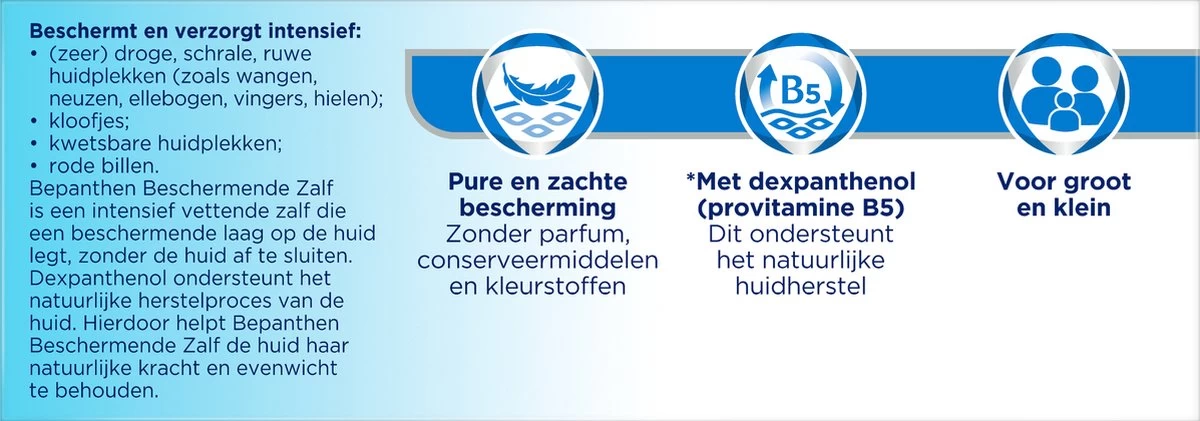 Bepanthen Beschermende Zalf - Intensief Vettende Zalf - Zonder Parfum - Droge Of Schrale Huidplekken - 50 Gram 11 Bepanthen Beschermende Zalf - Intensief Vettende Zalf - Zonder Parfum - Droge Of Schrale Huidplekken - 50 Gram - Afbeelding 11