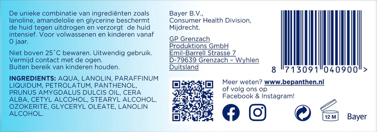 Bepanthen Beschermende Zalf - Intensief Vettende Zalf - Zonder Parfum - Droge Of Schrale Huidplekken - 50 Gram 2 Bepanthen Beschermende Zalf - Intensief Vettende Zalf - Zonder Parfum - Droge Of Schrale Huidplekken - 50 Gram - Afbeelding 2