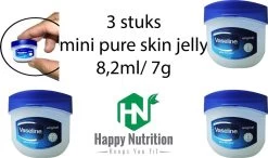 Vaseline® 3x Vaseline Pure Petroleum Jelly Original - 8,2 Ml/ 7g - Bodygel| 3 Stuks Mini Petroleum Jelly