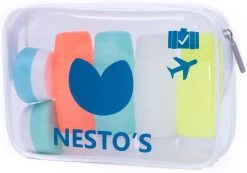 Nesto's® Reisflesjes - Inclusief Toilettas - Siliconen - Reisflacons - Handbagage - 100ml - 6 Stuks -Lichaamsverzorging 1200x840
