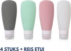 Pazzo Goods - Reisflesjes - Gratis Toilettasje - Reisflesjes Handbagage - Reisflacons - Reisflesjes 100 Ml - Siliconen - 4 Stuks - Duurzaam - Navulbaar