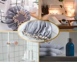 Merkloos Grijze Douchemuts Dames / Volwassenen / Meiden - Luxe Douchemuts - Shower Cap (Vagabond Model) -Lichaamsverzorging 1200x960 1