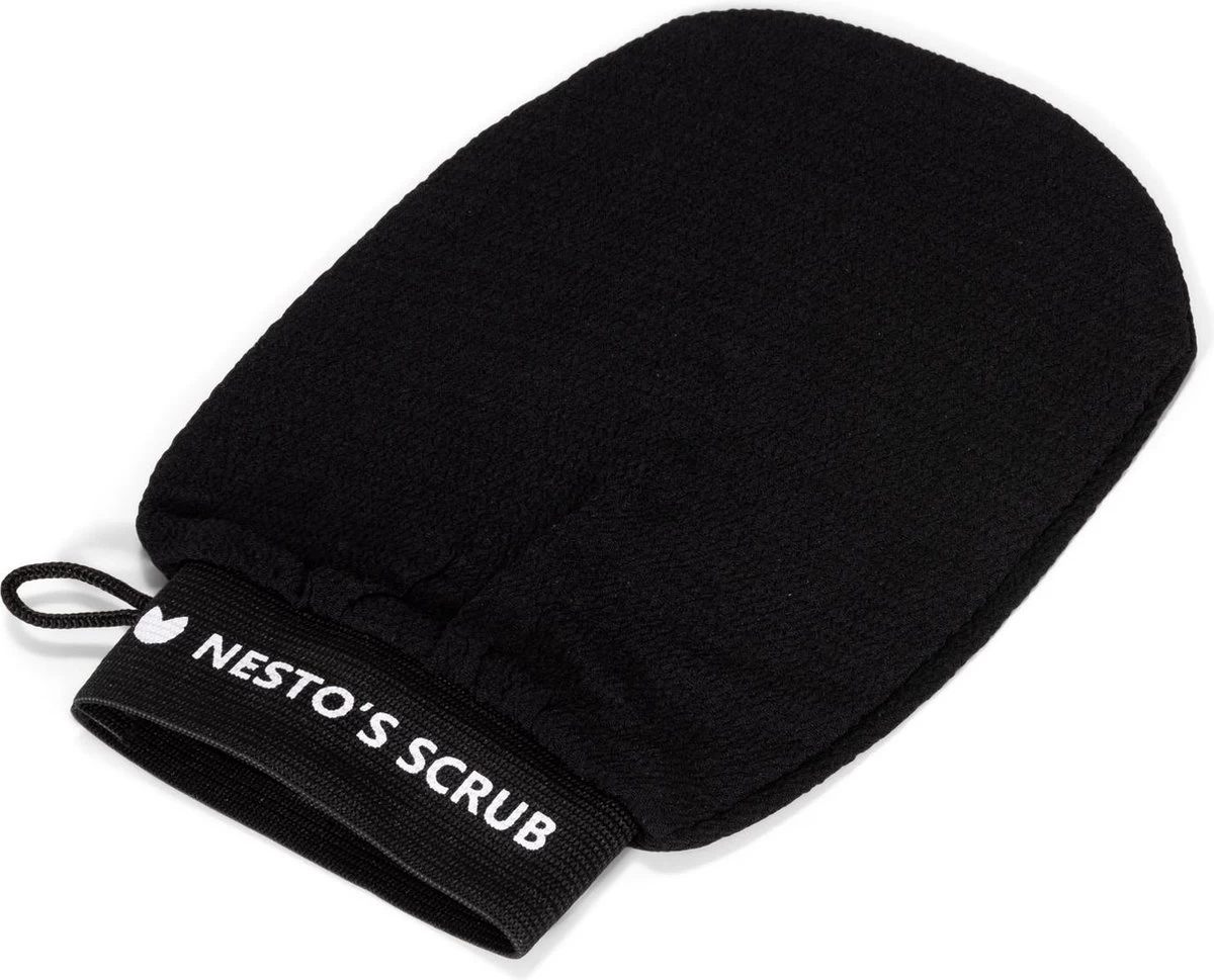 Nesto’s® Scrub Handschoen - Washand - Scrubhandschoen - Hammam - Kessa - Lichaam - Gezicht - Zwart 2 Nesto’s® Scrub Handschoen - Washand - Scrubhandschoen - Hammam - Kessa - Lichaam - Gezicht - Zwart - Afbeelding 2