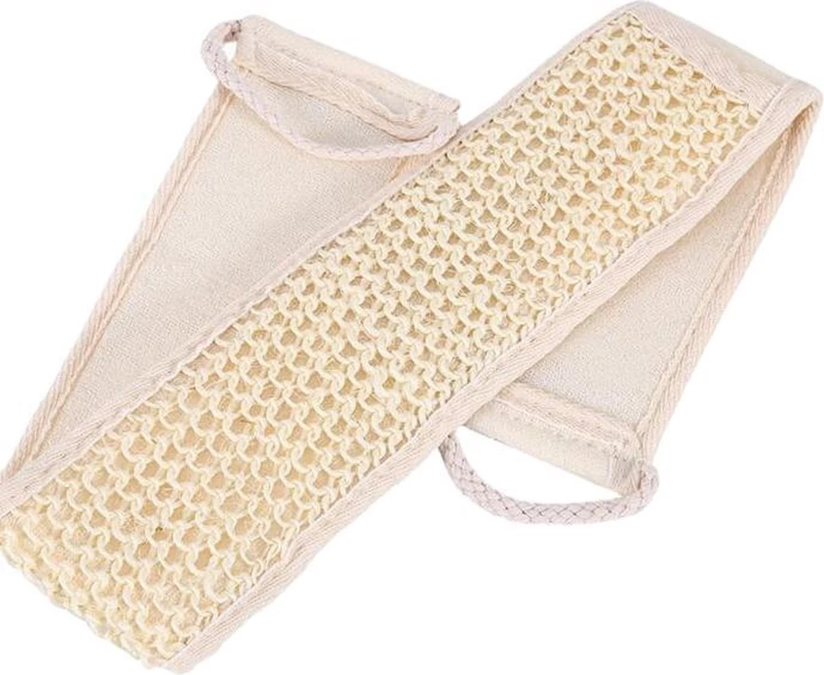 Merkloos Rug Spons Scrubber Van Loofah - Scrubborstel Doucheborstel Badborstel Massageborstel - Scrub Massage Douche & Bad Lichaam Borstel - Wit - 70cm 2 Merkloos Rug Spons Scrubber Van Loofah - Scrubborstel Doucheborstel Badborstel Massageborstel - Scrub Massage Douche & Bad Lichaam Borstel - Wit - 70cm - Afbeelding 2