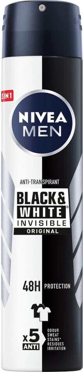 NIVEA MEN Invisible For Black & White Power Deodorant Spray - 6 X 200ml - Voordeelverpakking 2 NIVEA MEN Invisible For Black & White Power Deodorant Spray - 6 X 200ml - Voordeelverpakking - Afbeelding 2