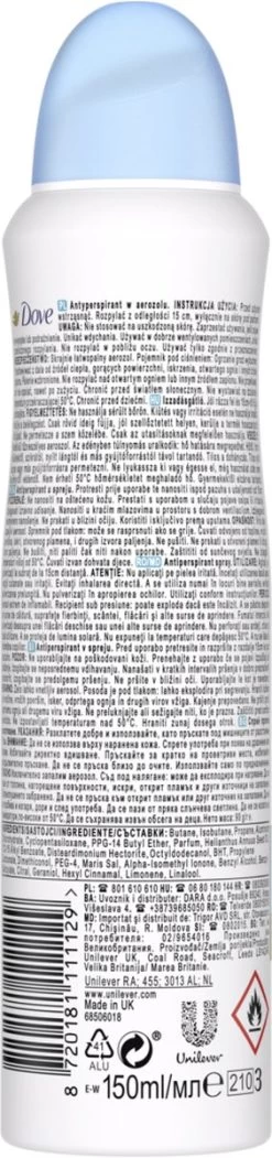 Dove Care & Protect Anti-Transpirant Deodorant Spray - 6 X 150 Ml - Voordeelverpakking -Lichaamsverzorging 282x1200 1