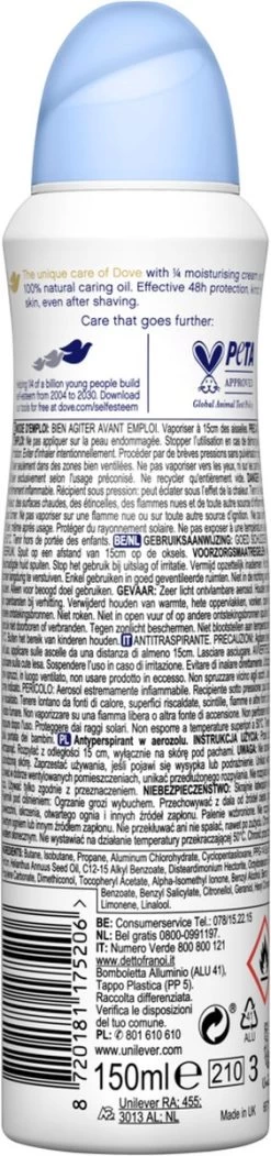 Dove Cotton Soft Anti-transpirant Deodorant Spray - 6 X 150 Ml - Voordeelverpakking -Lichaamsverzorging 282x1200 11