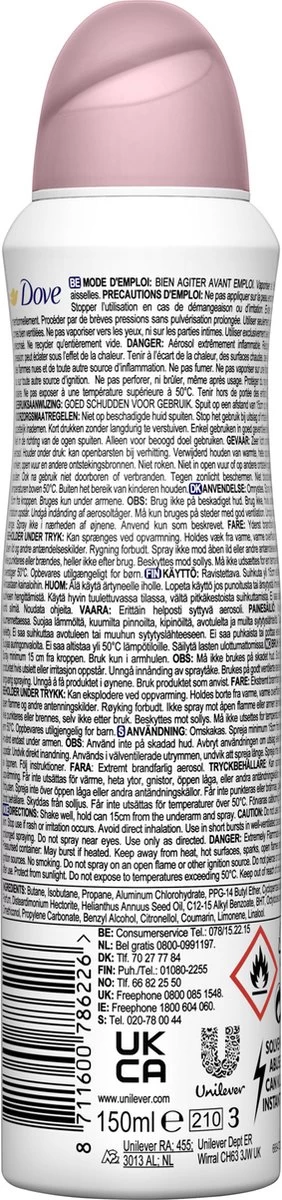 Dove Go Fresh Mix Anti-transpirant Deodorant Spray- 5 Stuks - Voordeelverpakking 4 Dove Go Fresh Mix Anti-transpirant Deodorant Spray- 5 Stuks - Voordeelverpakking - Afbeelding 4