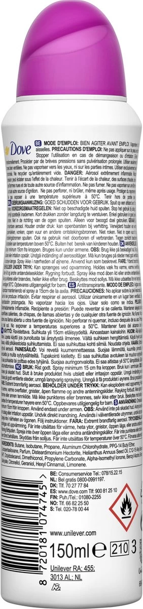 Dove Go Fresh Mix Anti-transpirant Deodorant Spray- 5 Stuks - Voordeelverpakking 5 Dove Go Fresh Mix Anti-transpirant Deodorant Spray- 5 Stuks - Voordeelverpakking - Afbeelding 5