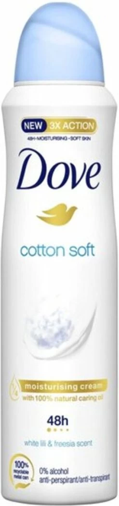 Dove Cotton Soft Anti-transpirant Deodorant Spray - 6 X 150 Ml - Voordeelverpakking -Lichaamsverzorging 284x1200 3