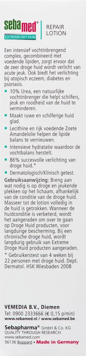 Sebamed Extreme Dry Urea Repair - Lotion 10% - Huidverzorging - 200 Ml 4 Sebamed Extreme Dry Urea Repair - Lotion 10% - Huidverzorging - 200 Ml - Afbeelding 4