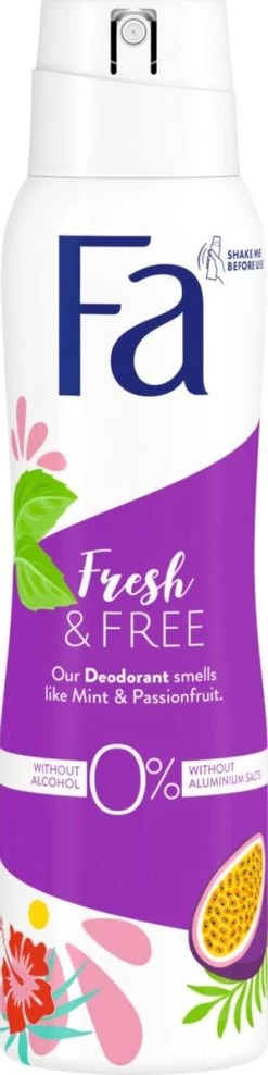Fa Fresh & Free Mint & Passionfruit Deo Spray 6x 150 Ml - Grootverpakking 10 Fa Fresh & Free Mint & Passionfruit Deo Spray 6x 150 Ml - Grootverpakking -Lichaamsverzorging 300x1200