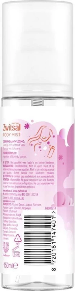 Zwitsal Body Mist Pink Blossom - 150 Ml -Lichaamsverzorging 312x1200 6