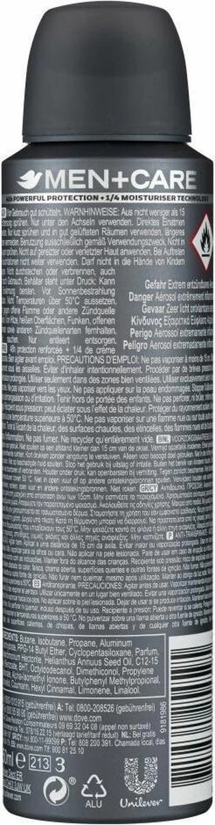 Dove Men+Care Clean Comfort Anti Transpirant Deodorant Spray - 6 X 150 Ml - Voordeelverpakking 8 Dove Men+Care Clean Comfort Anti Transpirant Deodorant Spray - 6 X 150 Ml - Voordeelverpakking - Afbeelding 8