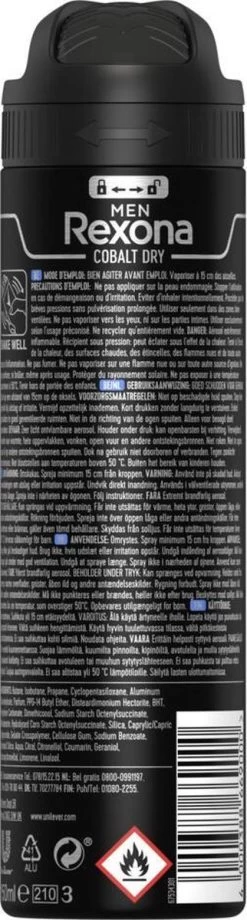 Rexona Men Cobalt Dry Anti-transpirant Spray - 6 X 150 Ml - Voordeelverpakking -Lichaamsverzorging 322x1200 4