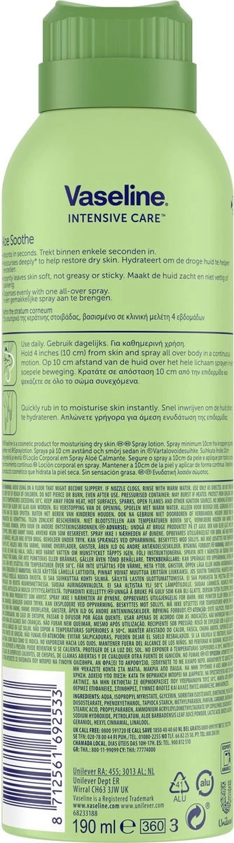 Vaseline® Vaseline Lotion Spray AloeFresh 6 X 190 Ml 3 Vaseline® Vaseline Lotion Spray AloeFresh 6 X 190 Ml - Afbeelding 3