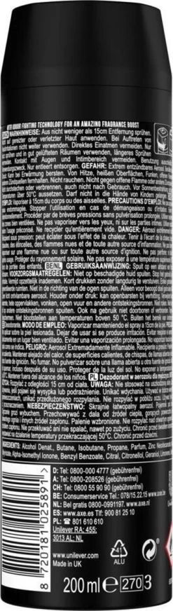 Axe Black Bodyspray Deodorant - 6 X 200 Ml - Voordeelverpakking 9 Axe Black Bodyspray Deodorant - 6 X 200 Ml - Voordeelverpakking -Lichaamsverzorging 340x1200