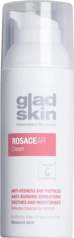 Gladskin ROSACEAR Cream 30ml - Klinisch Bewezen Effectief Tegen Roodheid, Droogheid En Branderig Gevoel- Hypoallergeen - Parfumvrij - Met Staphefekt™