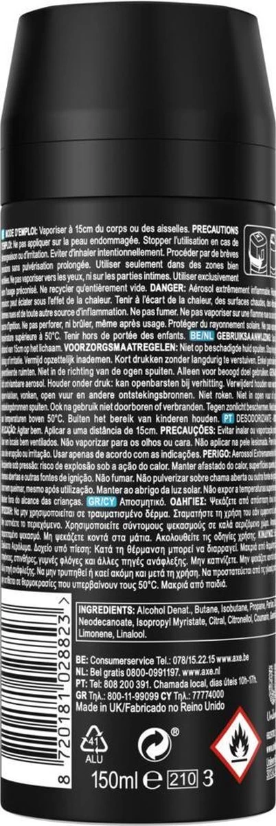Axe Fresh Forest & Graffiti Bodyspray Deodorant - 6 X 150 Ml - Voordeelverpakking 6 Axe Fresh Forest & Graffiti Bodyspray Deodorant - 6 X 150 Ml - Voordeelverpakking - Afbeelding 6