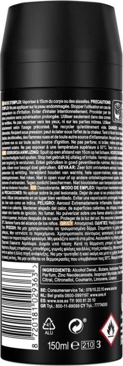 Axe Dark Temptation Bodyspray Deodorant - 6 X 150ml - Voordeelverpakking -Lichaamsverzorging 404x1200 6