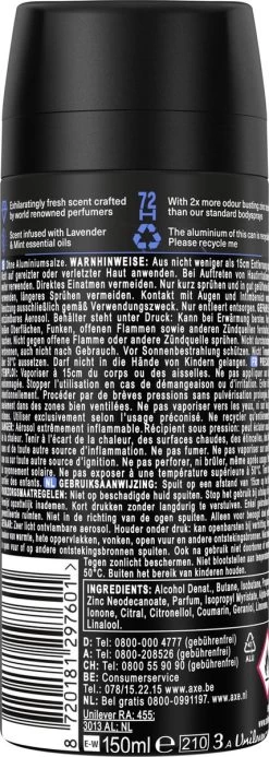 AXE Fine Fragrance Collection Blue Lavender Premium Deodorant Bodyspray 150 Ml -Lichaamsverzorging 428x1200 2