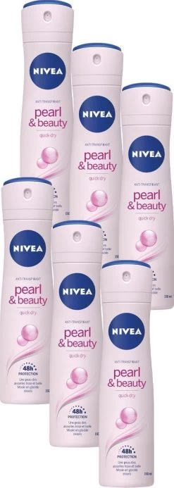 NIVEA Pearl & Beauty Deodorant Spray - 6 X 150 Ml - Voordeelverpakking