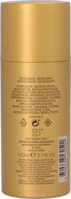 Paco Rabanne 1 Million Deodorant Spray - Deodorant - 150 Ml -Lichaamsverzorging 433x1200 2