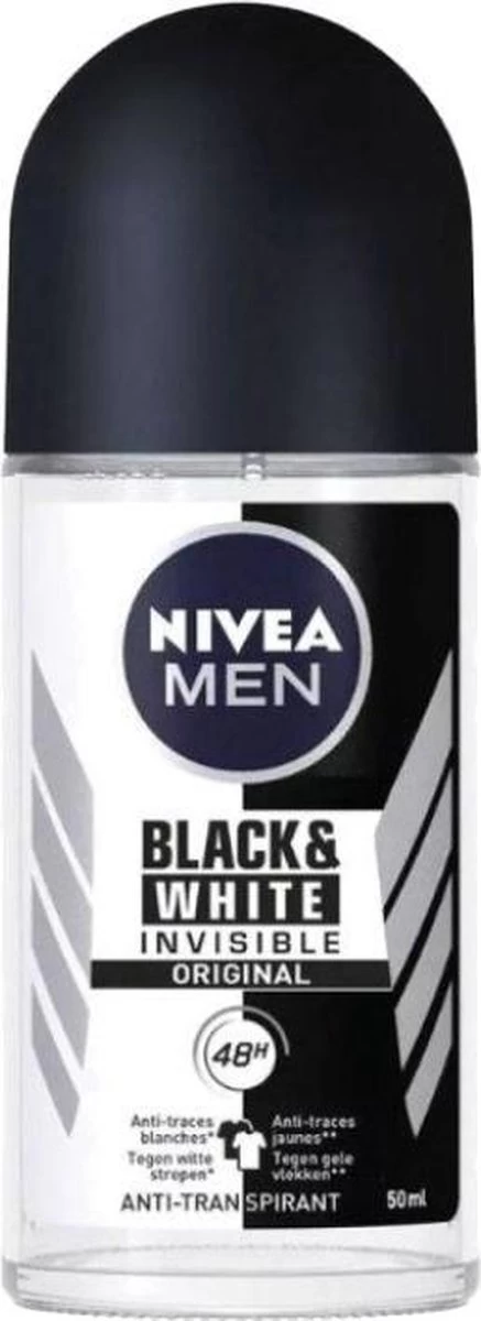 NIVEA MEN Black & White Invisible Original - 6 X 50 Ml - Voordeelverpakking - Deodorant Roller 2 NIVEA MEN Black & White Invisible Original - 6 X 50 Ml - Voordeelverpakking - Deodorant Roller - Afbeelding 2